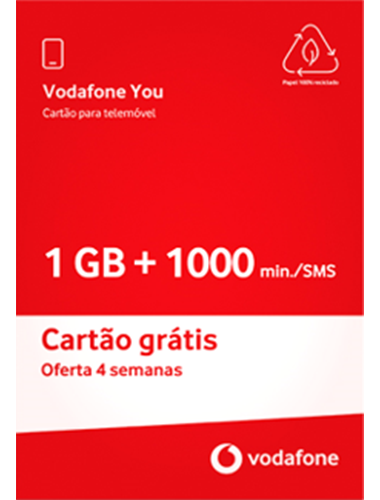 Cartão You Vodafone 1 GB 1000min.