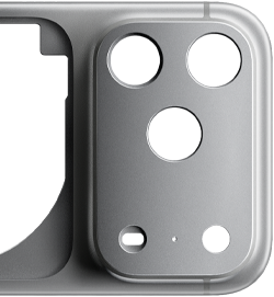 Vista traseira do iPhone 17 Pro, com estrutura unibody forjada em alumínio