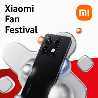 Imagem de um telemóvel Xiaomi sobre um fundo colorido 